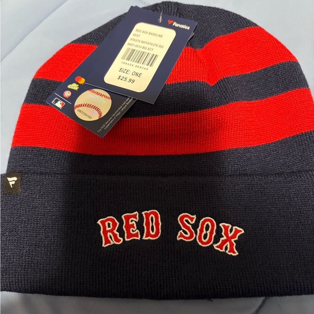 Fanatics Red and Blue Red Sox Beanie new with tags - Picture 2 of 8
